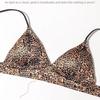 Women's Summer Thin Sexy Leopard Print Small Breast Gathered Triangular Cup Back No Trace Underwear
