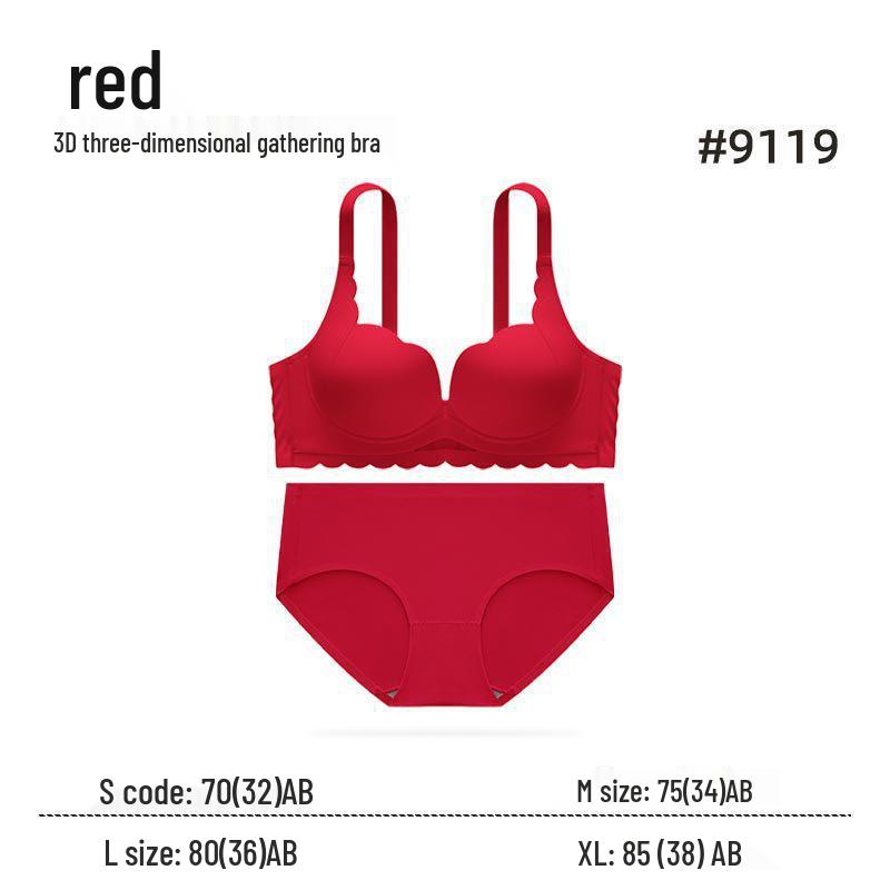 Seamless Push-Up Underwear Set: Enhances Small Chest, Comfortable, Breathable Support, with Palm Cup Design.