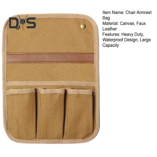 Hängetasche für die Armlehne von Campingstühlen, strapazierfähig, wasserdicht, aus Segeltuch, Mehrzweck-Organizer für Outdoor-Angeln, Strandsessel, Seitentasche