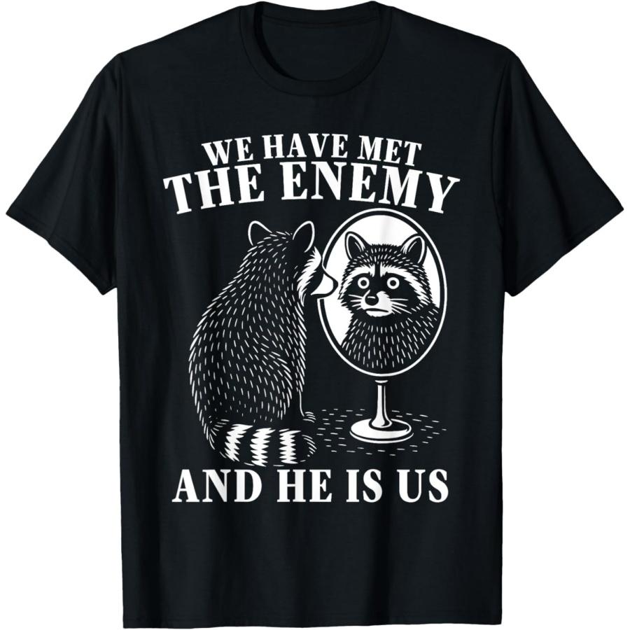 ObRenKi We Have Met The Enemy and He is Us Funny Raccoon Meme T-Shirt XXXXXL разноцветный