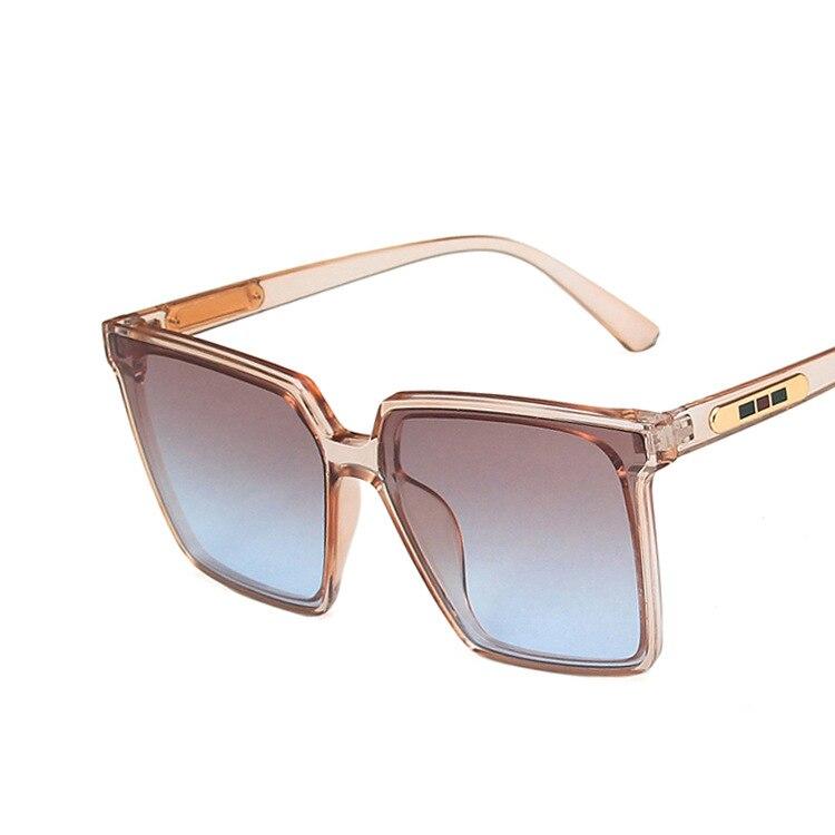 Neue Vintage Quadrat Übergroße Sonnenbrille Frauen Männer Marke Designer Transparent Gradienten Sonnenbrille Großen Rahmen Brillen UV400