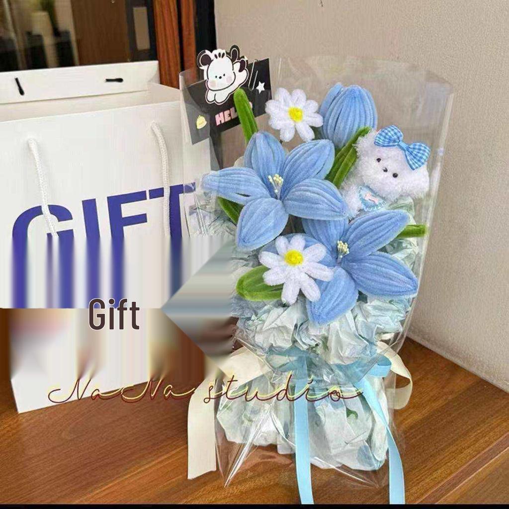 Twist Tie Puppy Doll Flower Bouquet: Handmade Birthday Gift for Girls & Best Friends