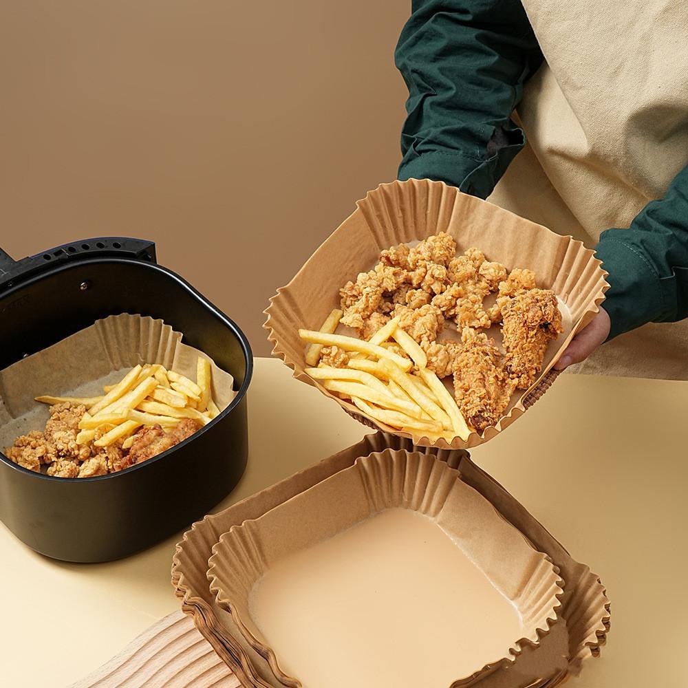 50/100Pcs Disposable Air Fryer Paper Non-Stick Airfryer Baking Papers Round Air-Fryer Paper Liners Paper Kitchen Accessories