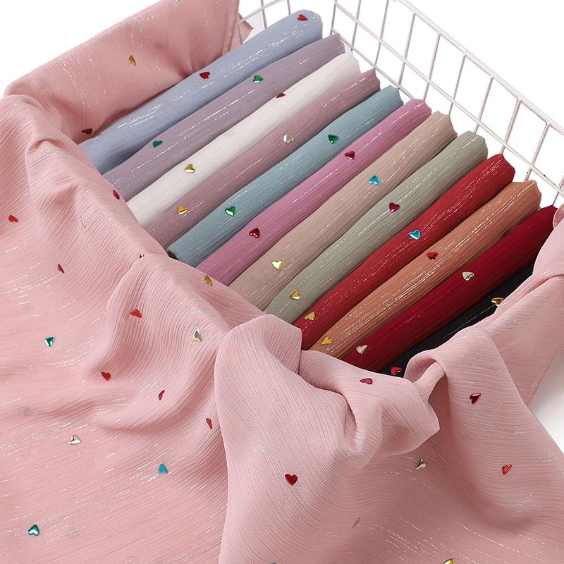 Plain Rhinestone Crystal Bubble Chiffon Hijab Shawls Long Bling Bling Wrap Ramadan Muslim Hijab Bufandas Women Islamic Turban