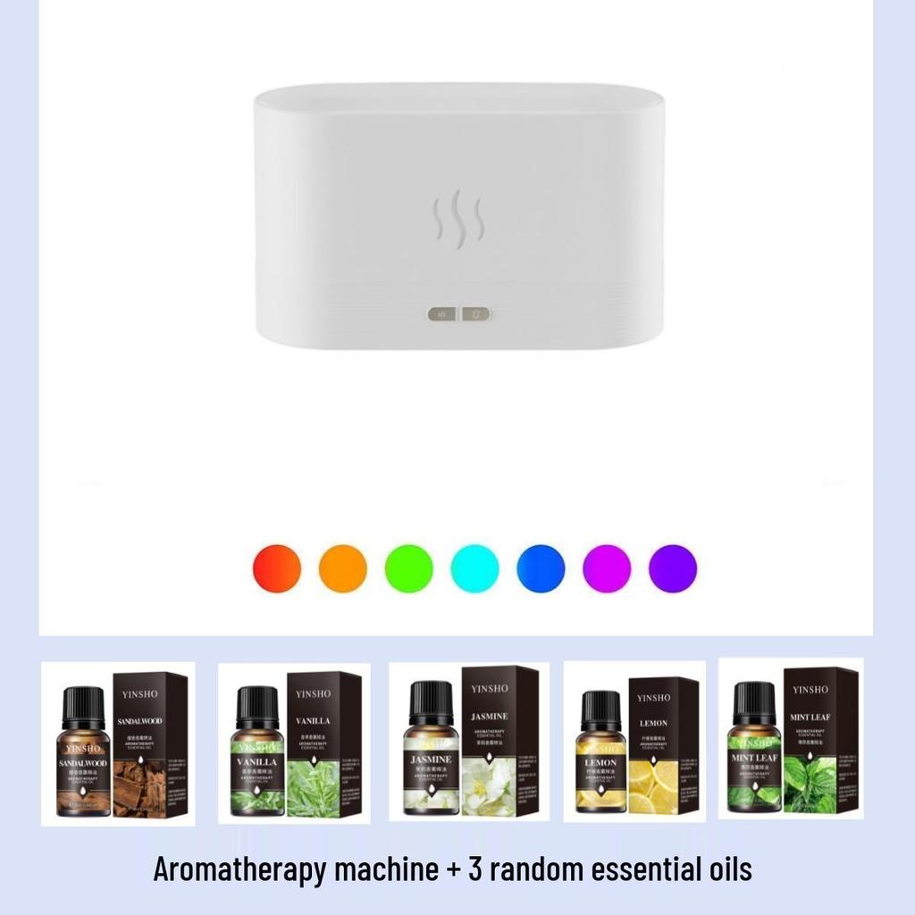 USB Aroma Diffuser with Seven-Color Light & Flame Simulation for Home