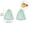 Color Drip Stainless Steel Earrings Triangular Geometry Niche Personality Sweet Wind