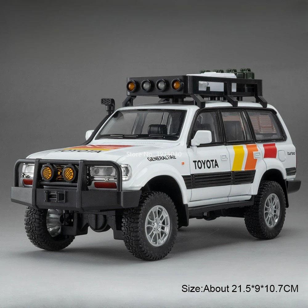 

1:24 Suzuki Jimny Cruiser LC80 Car Model Toy Diecast Alloy Doors Opened Pull Back Sound Light Vehicle Models Gifts for Kids
