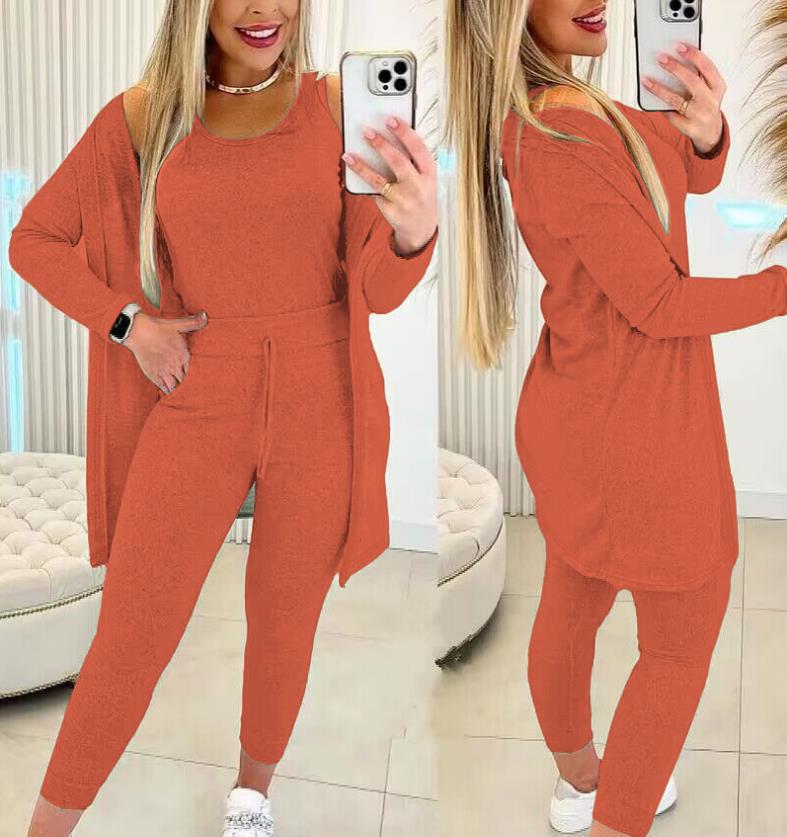 

Трансграничный осенне-зимний женский модный комплект-тройка Small