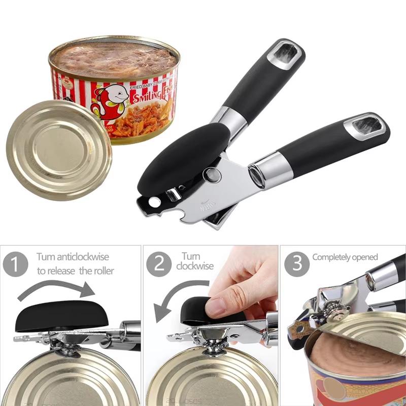 1 Piece Professional Can Openers Stainless Steel Tin Can Openers Manual Tin Jar Bottle Cans Opener With Bear Opener YY012