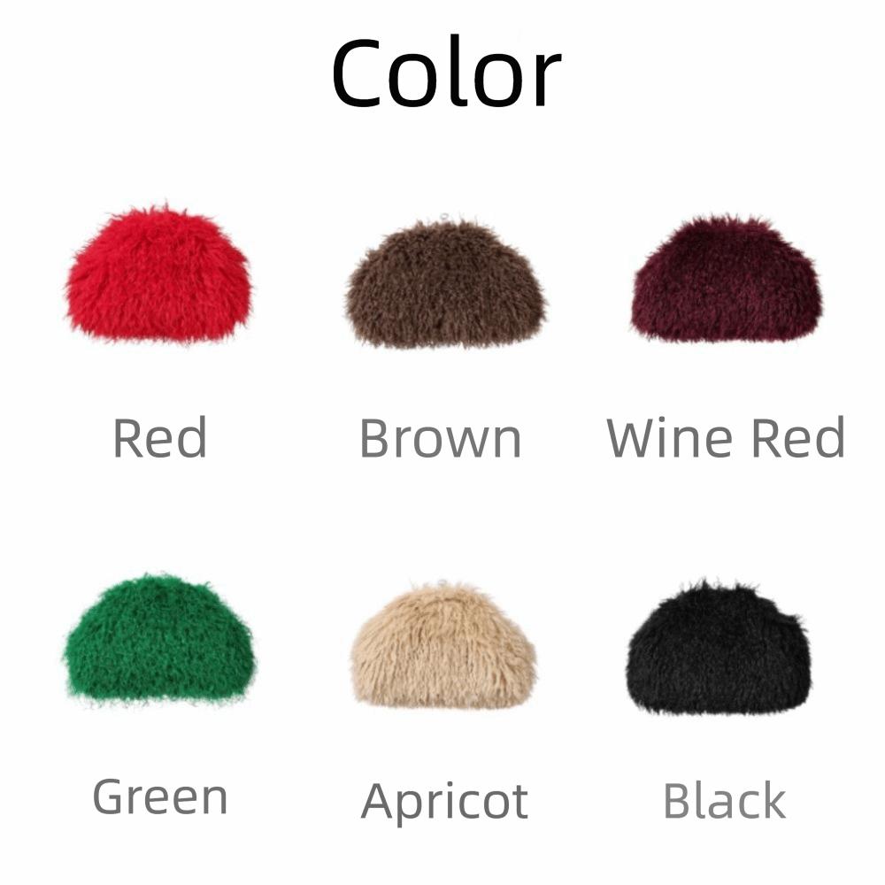 Portable Kiss Lock Clutch Bag Spicy Girl Fluffy Bag Retro Evening Bag Mobile Phone Bag