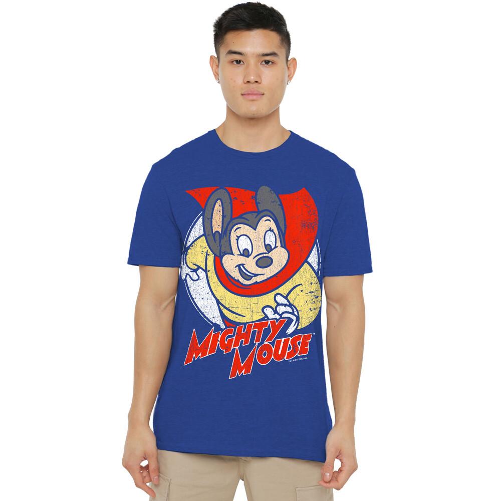 Mighty Mouse Mighty Circle T-Shirt S-2XL-Royal Blue S