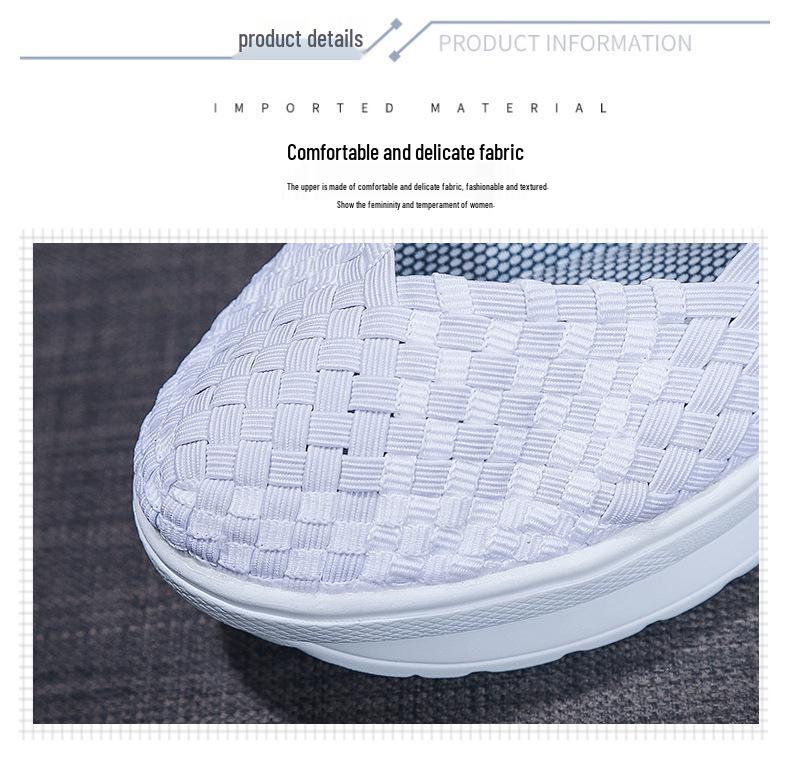 2022 Summer Women's Breathable Elastic Band Hand-Woven Casual Sports Flats