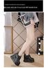Scarpe Bianche da Donna con Zeppa Nascosta e Suola Spessa - Sneakers Stringate alla Moda Stile Coreano Primavera 2026 Vera Pelle