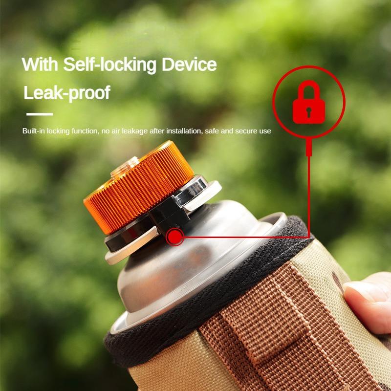 Outdoor Camping Gas Tank Conversion Head Mountaineering Stove Burner Adapter Locking Card Automatic Shut-off Stove Converter