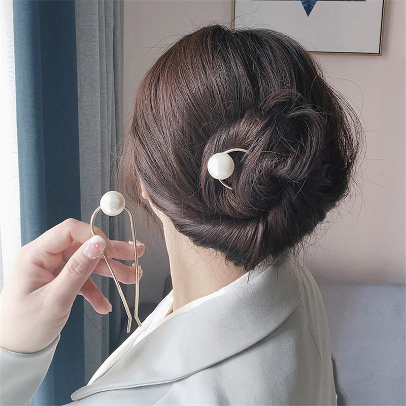 Koreanische Metall Haarstäbe Damen Haarnadeln Elegant Schlicht Einfarbig Haarspangen Mädchen Haarstäbe Haarschmuck Haarnadel Neu