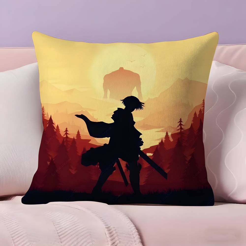 

Attack on Titan Levi Ackerman Pillow Case Ultra Soft Skin Friendly Fabric Cloud Like Comfort & Concealed Zipper 12x12Inch