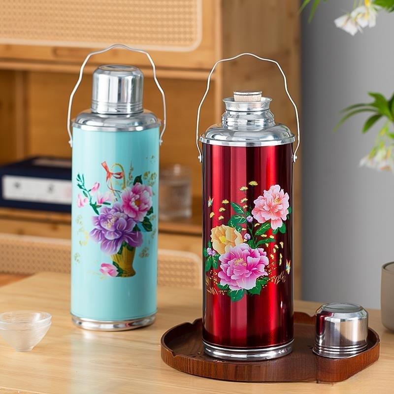 Retro Large-Capacity Portable Thermos Kettle for Home and Dormitory