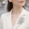 Elegant Sparkling Rose Brooch Rhinestone Light Luxury Flowers Pin Fashion Jewelry Korean Style Alloy Zircon Badge Office