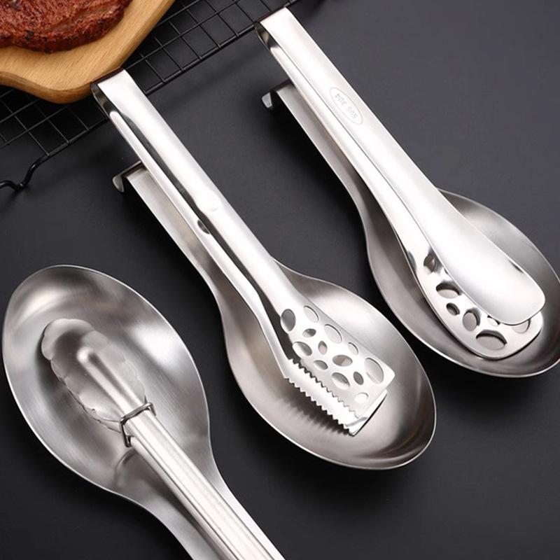 Fish Shape Stainless Steel Spoon Rest with 1 Buffet Clip Thickened Turner Tray Ideal for Home Buffet Catering