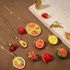 1PC 3D Brass Charms Fruit Banana Watermelon Pendant 18K Gold Plated Strawberry Lemon Enamel Charms For Necklace Jewelry Making
