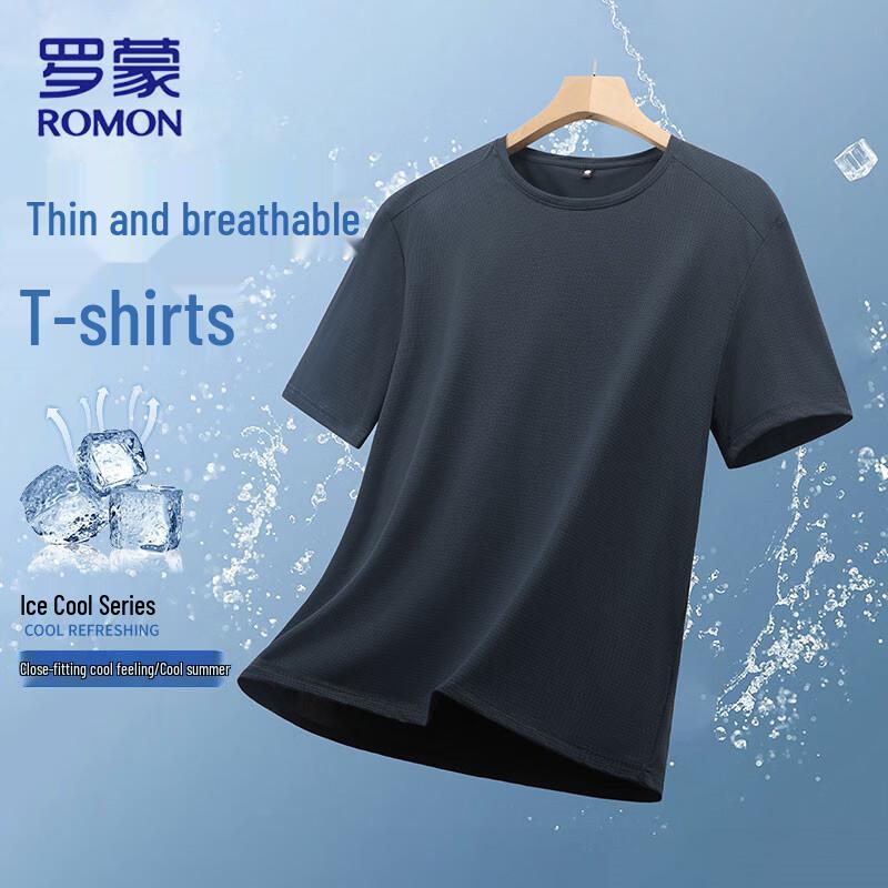 

ROMON Men s Ice Silk Quick-Dry Short Sleeve T-Shirt L