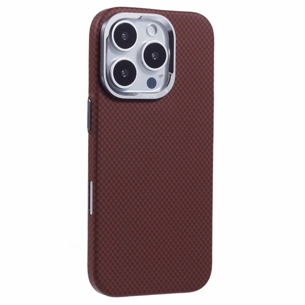 X-LEVEL For iPhone 16 Pro Case Compatible with MagSafe Carbon Nanofiber+Metal Lens Frame Phone Cover