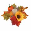 Artificial Candle Ring Wreath Handmade Maple Pumpkin Wreath Autumn Floral Garland  Table Decor