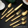2024 New 304 Stainless Steel Western Tableware Knives, Forks, Spoons, Round Hemp Rope Creative Handle Hotel Restaurant