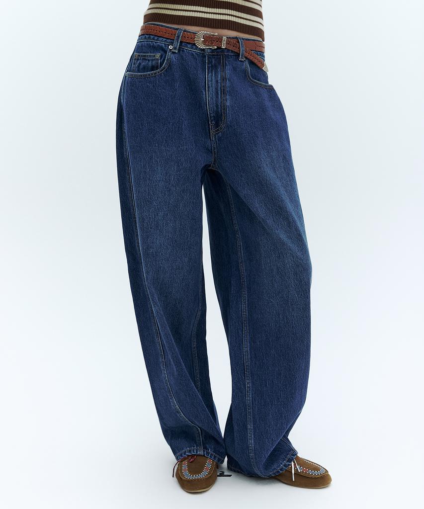 CITYBREEZE Washed Curved Wide Denim Pants_Blue