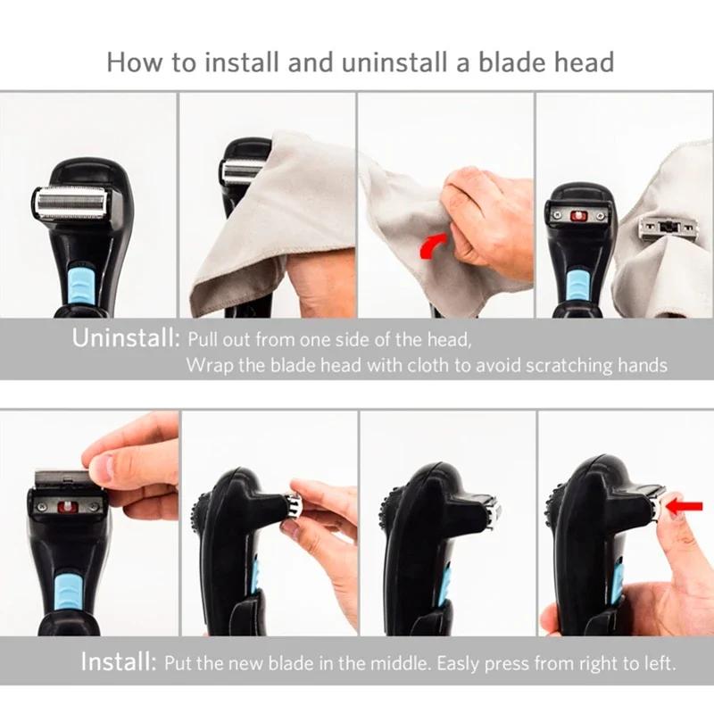 Wholesale Two-piece Blade Battery-powered Foldable Men's Hair Removal Back and Full-body Shaving Kit