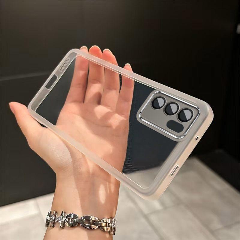 

For OPPO A94 5G Case OPPO F19 Pro + Phone Case Oppo A95 5G Cover oppo Reno5 Z Reno 6Z 5z Transparent Plating Silicone back cover OPPO Reno5 Z