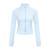 Lulu Logo Slim-Fit Ladies' Stand-Collar Jacket with Gold Zipper, Long-Sleeved Sports Fitness Outerwear