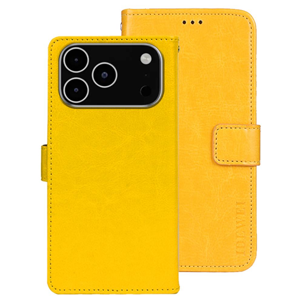 IDEWEI For iPhone 17 Pro Max Stand Case Crazy Horse Texture Leather Phone Cover