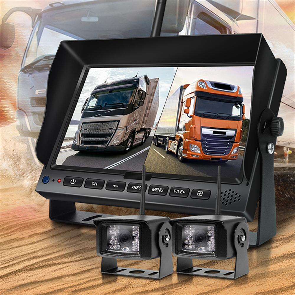 Truck DVR Wireless Dash Camera 7" Monitor Rear View System For Parking Rearview