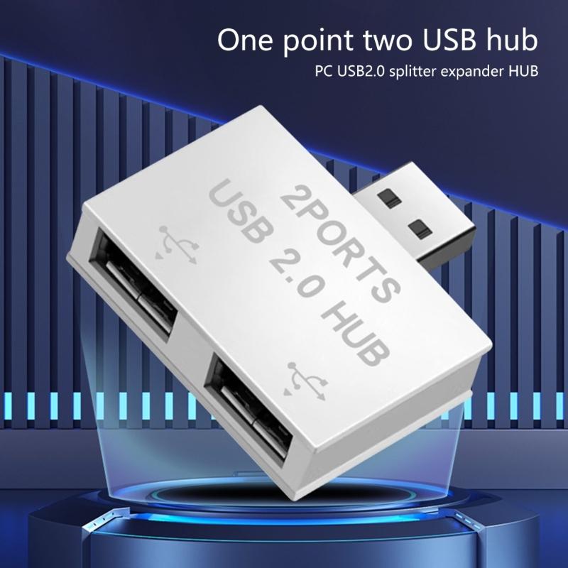 USB 2.0 A Male To 2 Female Splitter Hub Power Cord Adapter For Mouse Keyboard And More Devices
