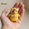 Compact Decorative Mice Needle Felted Mouse Easter Mini Ornaments Handmade Wool Figurine with Felt Egg/Chick for Tiered Tray Tabletop Spring