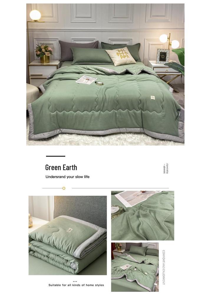 Solid Color Cool Cotton Summer Blanket - Lightweight, Skin-Friendly Quilt