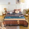 Simple Lines Summer Quilt Japanese Style Cotton Air Conditioning Quilt Luxury Soft Breathable Thin Blanket for Adults Kids