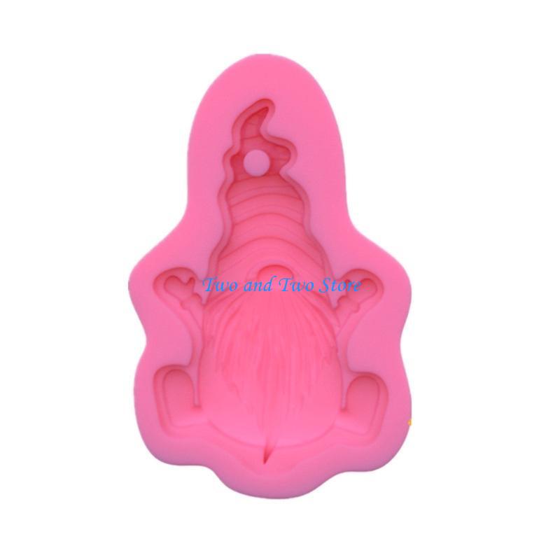 HX6F Shiny Glossy Santa Little Dwarf Silicone Epoxy Resin Mold DIY Keychain Pendant Jewelry for Christmas Day Gift