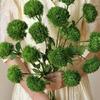 Three-Headed Soft Touch Artificial Green Pom-Pom Flower for Floral Arrangements