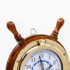 14" Authentic Nautical Time Tide Clock Porthole Ship Wheel | Navy Pirate's Gift & Decor | Nagina D6-2UX1-VEAG
