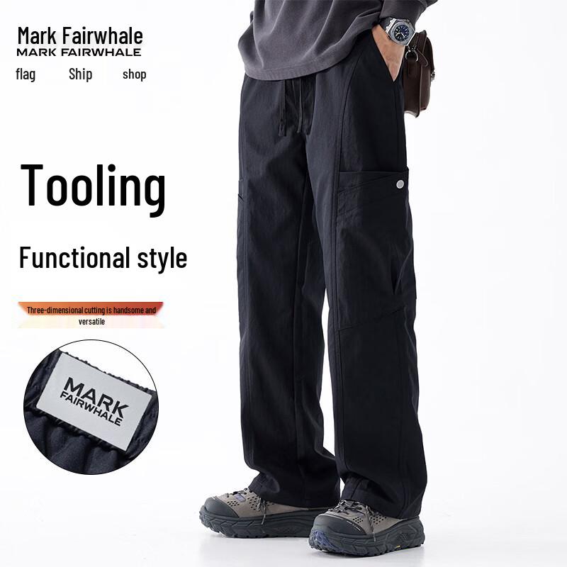MARK FAIRWHALE Men's American Style Multi-Pocket Cargo Pants