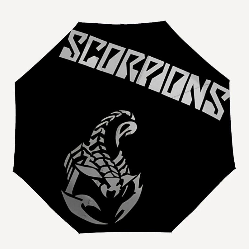

1pc Scorpions Band Logo Auto Open/close Umbrella, Portable Travel Umbrella, Everyday Use - Outdoor Accessory, Artistic Pattern, Compact Design, Fashio