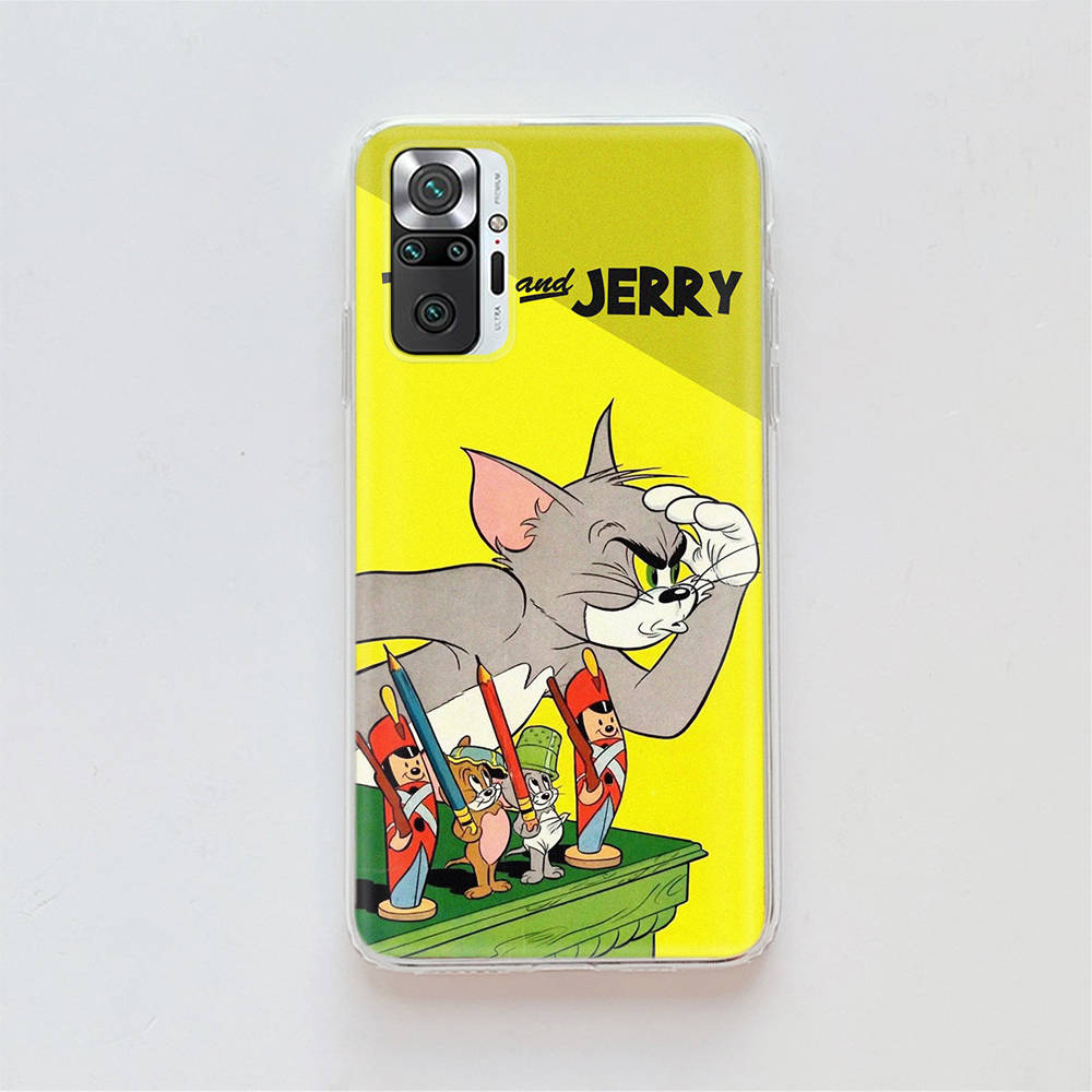 Transparent Case for Samsung A04 A14 A23 A34 A54 M23 M33 M52 M53 Realme Narzo 50 50I 50a Prime C35 C55 C30S 10 9 Pro T-92 Tom Jerry Cat