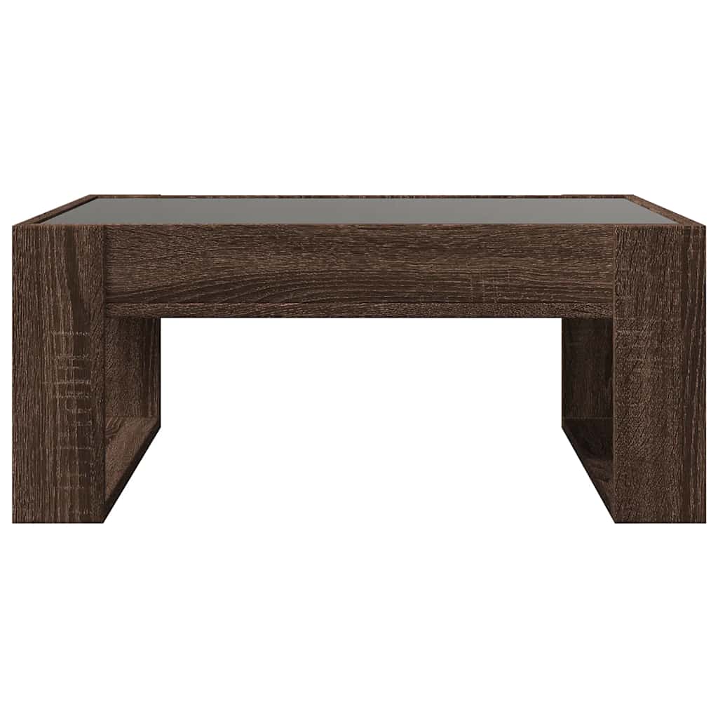 Infinity LED Coffee Table in Brown Oak Effect 70 x 53 x 30 cm
