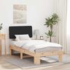 Bed Frame with Padded Headboard Black 90 x 200 cm