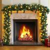16.4FT/5M Christmas Garland with 100 LEDs Lights, Artificial Greeny Christmas Decorations Wreath for Fireplace Stair Front Door