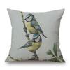 Vintage Bird Linocut Macaw Parrot Painting Cushion Covers Flower Garland Pillowcase for Sofa