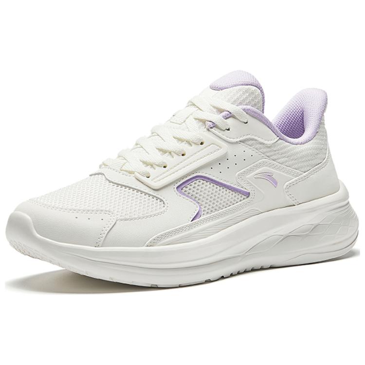 Anta Lightweight Comfortable Shock Absorbing Non-Slip Low-Top Running Shoes Women Sneaker Ivory 922435512-1
