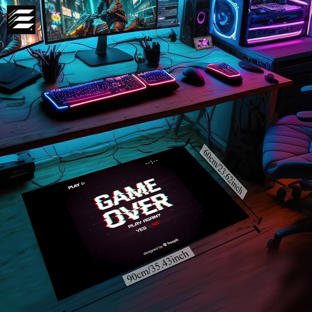 Game Over Doormat - Gaming Style Rug for E-sports Room Decor, Gamer Floor Mat Bedroom Living Room Sports Fan Gift Decor